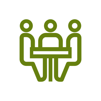 icono con varias imagenes que recuerdan a gente sentada relacionandose